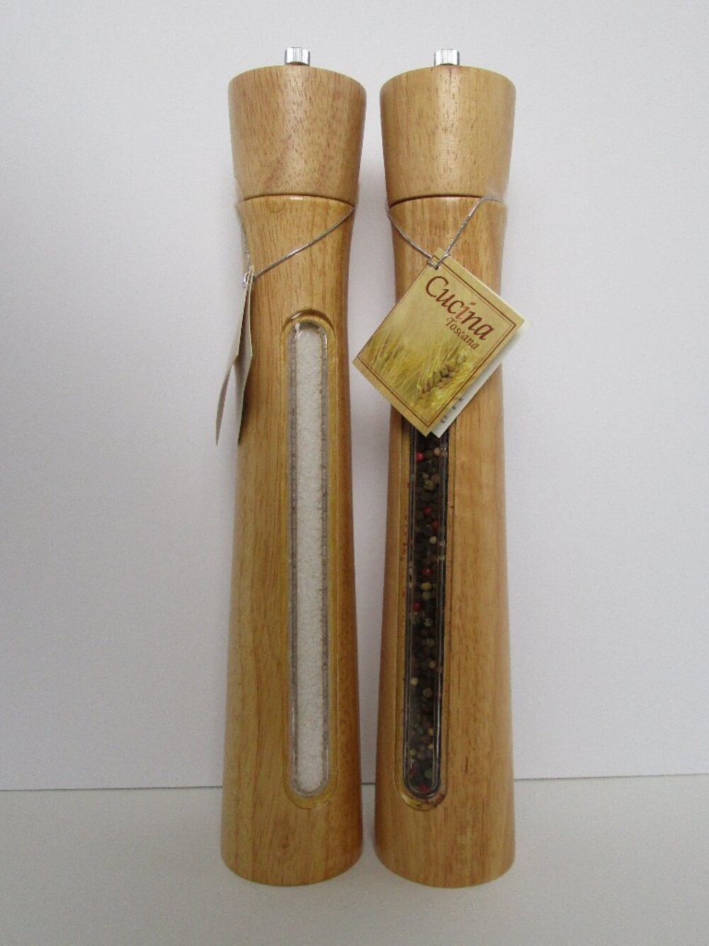 NWT large wooden salt & pepper grinders